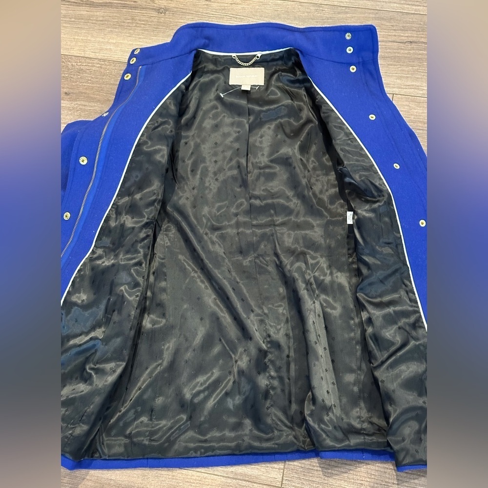 NWOT Banana Republic Cobalt Blue Wool Structured Walking City Coat Size Small - Picture 7 of 12